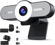 1080p webcam with microphone - 60fps streaming camera w/2 noise-reduction mics,90°fov usb computer camera with privacy mode,emeet c970l autofocus usb webcam for video calls conference/zoom/skype, grey logo