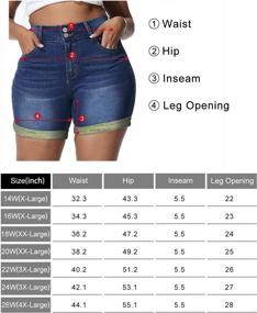 img 1 attached to Stay Cool And Fashionable: Uoohal'S High Waisted Folded Hem Denim Shorts For Plus Size Women This Summer