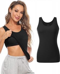 img 3 attached to Comfortable And Stylish Women'S Tank Tops With Built-In Bra For Layering And Activewear