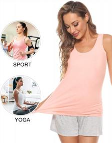img 2 attached to Comfortable And Stylish Women'S Tank Tops With Built-In Bra For Layering And Activewear