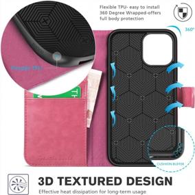img 1 attached to TUCCH Wallet Case For IPhone 12 Pro Max 5G, RFID Blocking PU Leather Stand Folio Cover With TPU Protective Interior Shell, Magnetic Card Slot Flip Case Compatible With IPhone 12 Pro Max 6.7”, Hot Pink