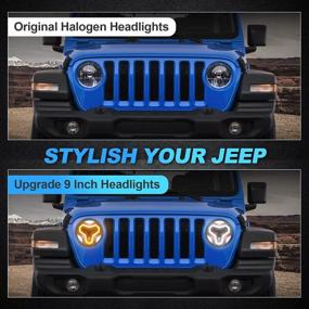 img 1 attached to SUPAREE 9 Inch Jeep LED Headlights Halo With DRL Turn Signal Low Beam High Beam For 2018 2019 2020 2021 Jeep Wrangler JL 2019 2020 2021 Gladiator JT Accessories With Beam Adjuster, 2 Packs