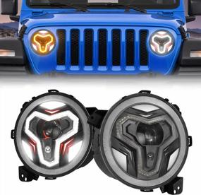 img 4 attached to SUPAREE 9 Inch Jeep LED Headlights Halo With DRL Turn Signal Low Beam High Beam For 2018 2019 2020 2021 Jeep Wrangler JL 2019 2020 2021 Gladiator JT Accessories With Beam Adjuster, 2 Packs