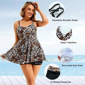 img 2 attached to 👙 Stylish CtriLady Women Tankini Swimsuits: Floral Print, V Neck Blouson Tops, Boy Shorts - Perfect Swimwear for Fashionable Ladies