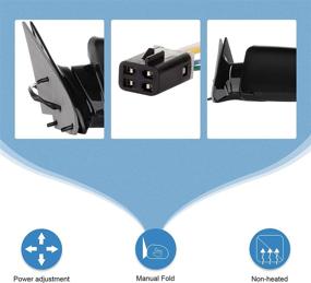 img 1 attached to 🚗 ECCPP Driver and Passenger Power Side View Mirrors Replacement for Chevy and GMC Pickup Trucks and SUVs - Fit 15764757 15764758