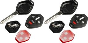 img 2 attached to Key Fob Keyless Entry Shell Case & Pad for Mitsubishi 2006-2007 Eclipse/Galant (Set of 2)