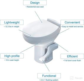 img 2 attached to 🚽 Thetford 1223.1308 Aqua-Magic Residence RV Toilet - Water Saver, High Profile, White (42173)