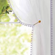 lavender pom poms semi-sheer curtains rod pocket voile tasseled linen look set of 2 curtain panels 54 x 108 in naturoom logo