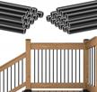 muzata 25pack 36" aluminum deck balusters black indoor outdoor deck railing porch staircase stair spindles 3/4 inch hollow round for wood and composite deck wt01 logo