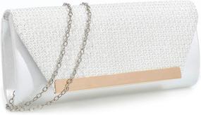 img 2 attached to Silver Clutch Evening Clutches Handbags Women's Handbags & Wallets - Clutches & Evening Bags