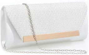 img 1 attached to Silver Clutch Evening Clutches Handbags Women's Handbags & Wallets - Clutches & Evening Bags