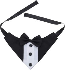 img 2 attached to 🐱 Handcrafted Adjustable Formal Neck Tie and Collar for Dogs Cats – Pets' Dog Cat Bowtie Collar (Size S)