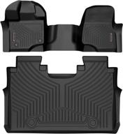 oedro all-weather floor mats for ford f-150 supercrew cab 2015-2022, 1st row bench seats, unique black tpe, complete set liners: includes front and rear, 1st and 2nd row logo