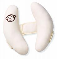 banana-shaped inchant adjustable travel pillow with neck support for toddlers in white - ideal headrest for car seats and pushchairs logo
