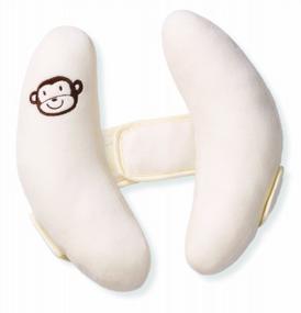 img 4 attached to Banana-Shaped Inchant Adjustable Travel Pillow With Neck Support For Toddlers In White - Ideal Headrest For Car Seats And Pushchairs