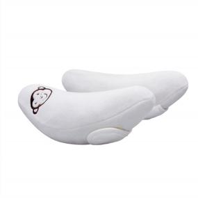 img 1 attached to Banana-Shaped Inchant Adjustable Travel Pillow With Neck Support For Toddlers In White - Ideal Headrest For Car Seats And Pushchairs