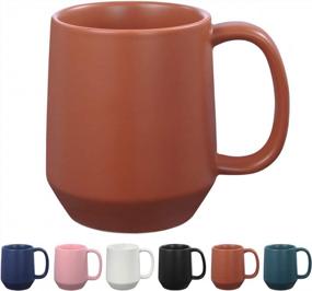 img 4 attached to Enjoy Hot Beverages In Style With Miicol'S 16Oz Ceramic Mug: Perfect For Home Or Office, Frosted Surface And Chocolate Color, Microwave & Dishwasher Safe