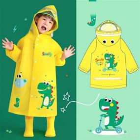 img 3 attached to 🦖 Dinosaur Hooded Raincoat for Kids, Waterproof Poncho Rain Jacket, Outdoor Sports Coat, Boys & Girls, 2-12 Years