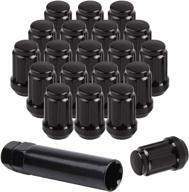 🔩 m12x1.25 spline drive lug nuts - muhize 20pcs 1.38” tall black wheel lug nut kit with hex conical seat 60 degree 3/4” hex, compatible with infiniti nissan scion subaru логотип