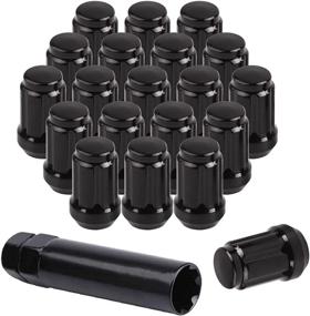 img 4 attached to 🔩 M12x1.25 Spline Drive Lug Nuts - MuHize 20pcs 1.38” Tall Black Wheel Lug Nut Kit with Hex Conical Seat 60 Degree 3/4” Hex, Compatible with Infiniti Nissan Scion Subaru