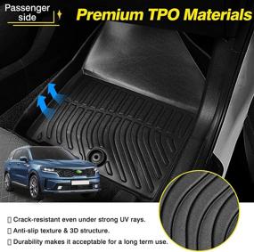 img 1 attached to 🚗 High-Edge All Weather Floor Liners for Kia Sorento 2016-2020 - Cartist Floor Mats, TPO Odorless, Sorento Accessories, 1st & 2nd Row Car Mats