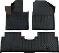 🚗 high-edge all weather floor liners for kia sorento 2016-2020 - cartist floor mats, tpo odorless, sorento accessories, 1st & 2nd row car mats logo