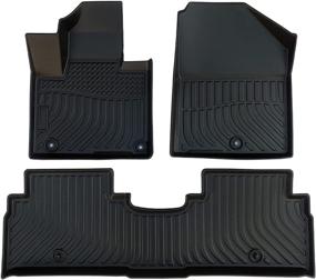 img 4 attached to 🚗 High-Edge All Weather Floor Liners for Kia Sorento 2016-2020 - Cartist Floor Mats, TPO Odorless, Sorento Accessories, 1st & 2nd Row Car Mats