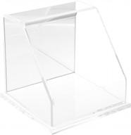 plymor clear acrylic slanted front display case with base (mirror back), 6" x 6" x 6 logo