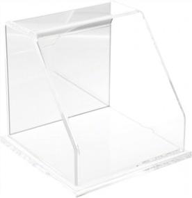 img 1 attached to Plymor Clear Acrylic Slanted Front Display Case With Base (Mirror Back), 6" X 6" X 6