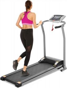 img 4 attached to Experience Unbeatable Fitness At Home With OppsDecor Electric Folding Treadmill - LCD Display, Walking & Running Machine!