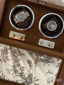 img 8 attached to ROTHWELL Double Watch Winder For Automatic Watches With Quiet Motor With Multiple Speeds And Rotation Settings (Tan/Brown)