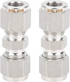 img 4 attached to Double Ferrule Compression Fitting 316 Stainless Steel Union Adapter For Pipe, Straight Tube Connector With Two Ferrules (2 Pack, Ф1/2)