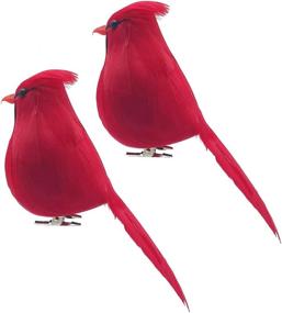 img 4 attached to Realistic Artificial Red Cardinals For Crafts And Christmas Decor