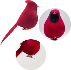 img 1 attached to Realistic Artificial Red Cardinals For Crafts And Christmas Decor