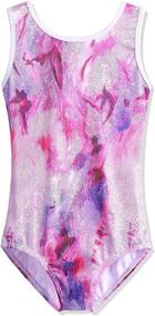 img 4 attached to Sparkle Leotard Gymnastics Athletic B136_PinkPurple_6A Girls' Clothing ~ Active