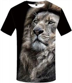 img 4 attached to Roar In Style With 3D Lion T-Shirts For Men By KYKU