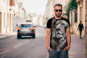 img 2 attached to Roar In Style With 3D Lion T-Shirts For Men By KYKU