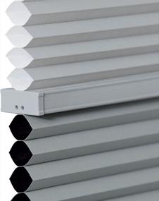 img 3 attached to Cordless Cellular Honeycomb Shade - Gray Sheen, 23"W X 48"H - BlindsAvenue