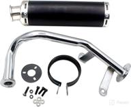 🛵 enhanced exhaust system muffler for gy6 139qmb qmb139 1p39qmb 4-stroke 50cc 150cc scooters (50cc, black) logo