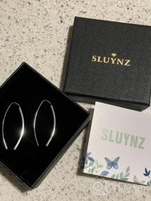 img 6 attached to 925 Sterling Silver Bar Dangle Earrings For Women & Teen Girls - SLUYNZ Threader Open Hoop Earrings
