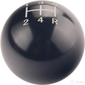 img 4 attached to Dewhel Round Ball Gear Shift Knob - Black Aluminum 5-Speed Short Throw Shifter Selector - Manual M10x1.25 Screw On