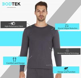 img 3 attached to Stay Warm And Comfortable With Bodtek Men'S Premium Fleece-Lined Thermal Underwear Shirt