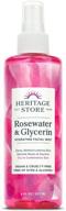 hydrating facial mist with rosewater and glycerin for dry-combination skin, vegan and cruelty-free 8oz spray for face, alcohol and dye-free, by heritage store logo