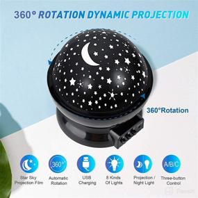 img 3 attached to 🌙 Kids Night Light Projector - Moon Star Projector with 9 Light Color Changing, USB Cable & 360 Degree Rotation - Star Lamp for Boys and Girls