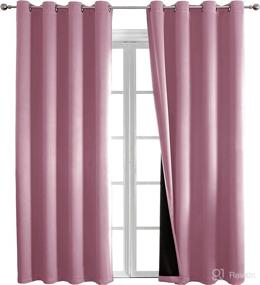 img 3 attached to 🌙 Rutterllow 100% Blackout Curtains: 84 Inches Long, Full Blackout Drapes for Bedroom/Kids Room - Pink, 2 Panels, Thermal Insulated