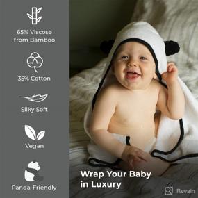 img 2 attached to 🐼 BedVoyage Baby Towels and Washcloths - Panda Hooded Bath Towels and Soft Wash Cloths - Bamboo Viscose & Cotton for Sensitive Skin - Baby Bath Set for Newborn Girl or Boy