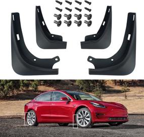 img 4 attached to 🚗 Universal Mud Flaps for Tesla Model 3 | Easy Install Splash Guards | No Drill Fender Mud Guards | 2016-2021 Compatible Accessories