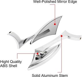img 2 attached to INNOGLOW Motorcycle Side Mirrors Rearview Mirror Chrome With 8Mm/10Mm Adapter Universal For Harley Honda Kawasaki Suzuki Yamaha