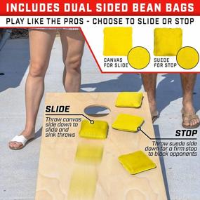img 1 attached to GoSports Tournament Cornhole Bags - Dual Sided Stop & Slide Bean Bags