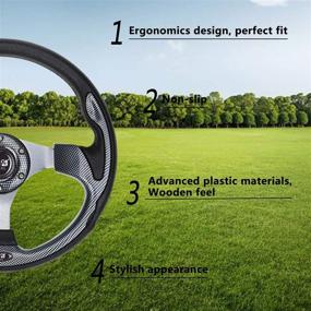 img 3 attached to 🏌️ 10L0L Universal 12.5 inch Golf Cart Steering Wheel for EZGO TXT RXV, Club Car DS Precedent, Yamaha G29 Drive and others - Light Gray" -> "10L0L Universal 12.5 Inch Golf Cart Steering Wheel - EZGO TXT RXV, Club Car DS Precedent, Yamaha G29 Drive and More - Light Gray